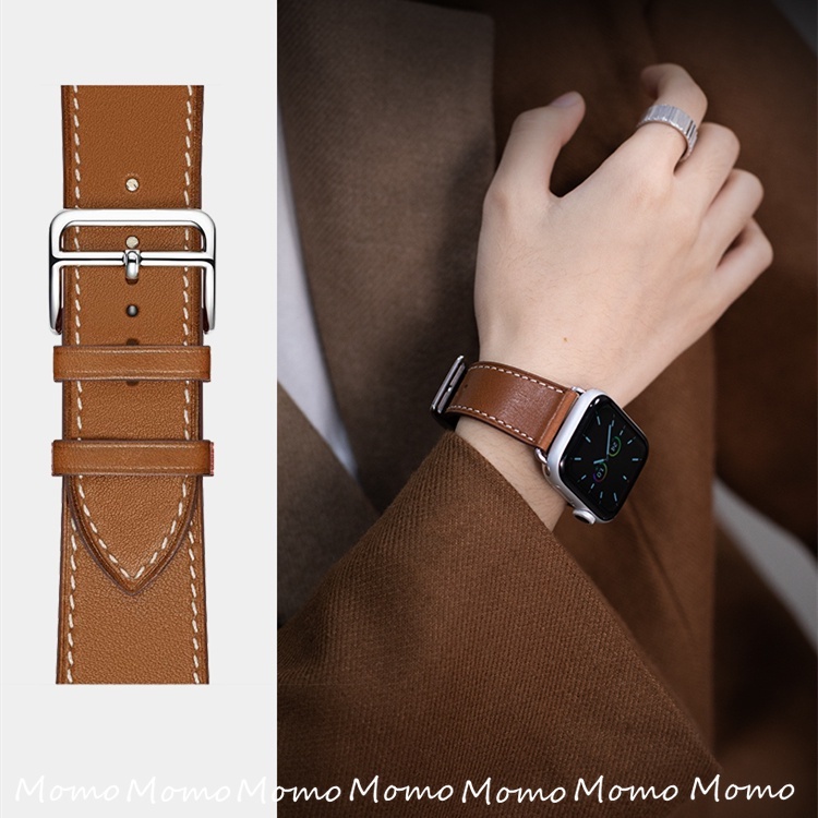 Dây Đeo Bằng Da Sang Trọng Cho Đồng Hồ Thông Minh Smart Watch Series 7 6 SE 5 4 3 2 45mm 41mm 42mm 44mm 40mm IWatch 6 5 4
