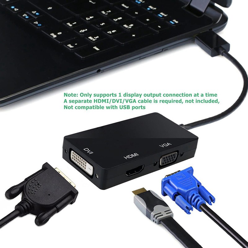 Dp Three in One Line Adapter Dp to HDMI+VGA+DVI with 2 in 1 USB OTG Cable Type-C/Micro-USB to USB 3.0 Transfer Cable