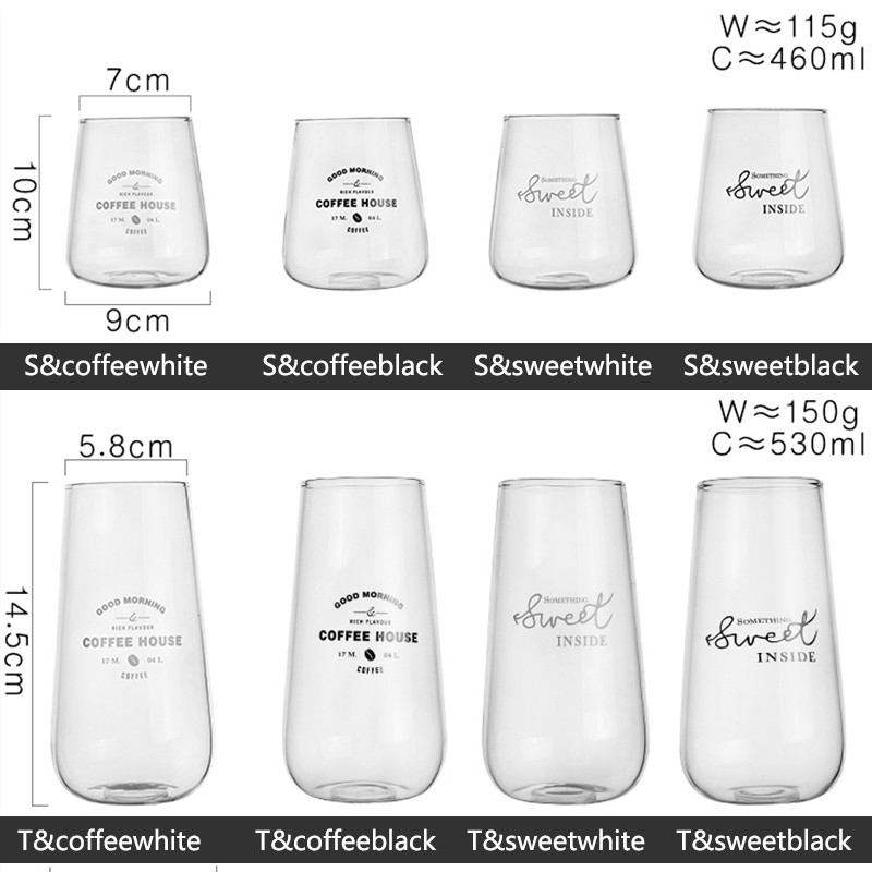 Cốc thủy tinh SWEEJAR chịu nhiệt có thể làm quà tặng dễ thương