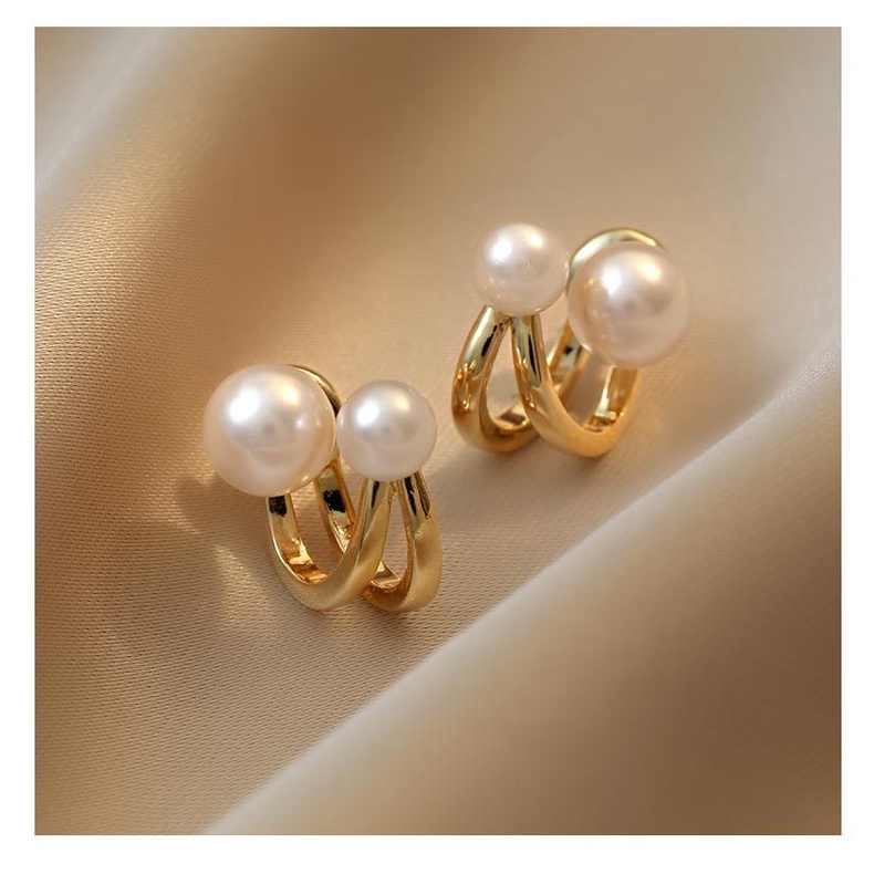 Khuyên tai bạc S925 đính ngọc trai giả thời trang sang trọng cho nữ