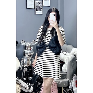 Áo babydoll kẻ - Áo dài