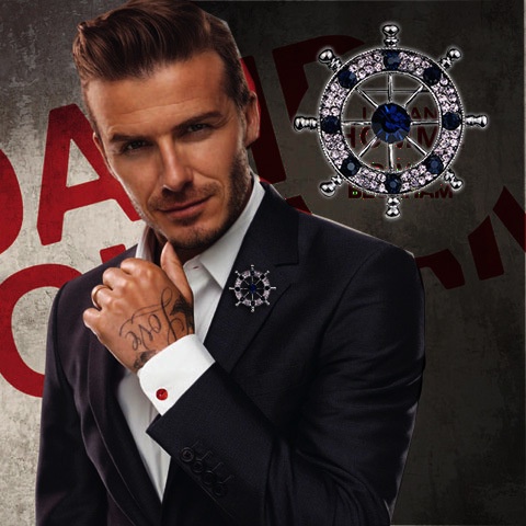 Ghim cài áo EFAN kiểu bánh lái sáng tạo thời trang Anh quốc cho nam