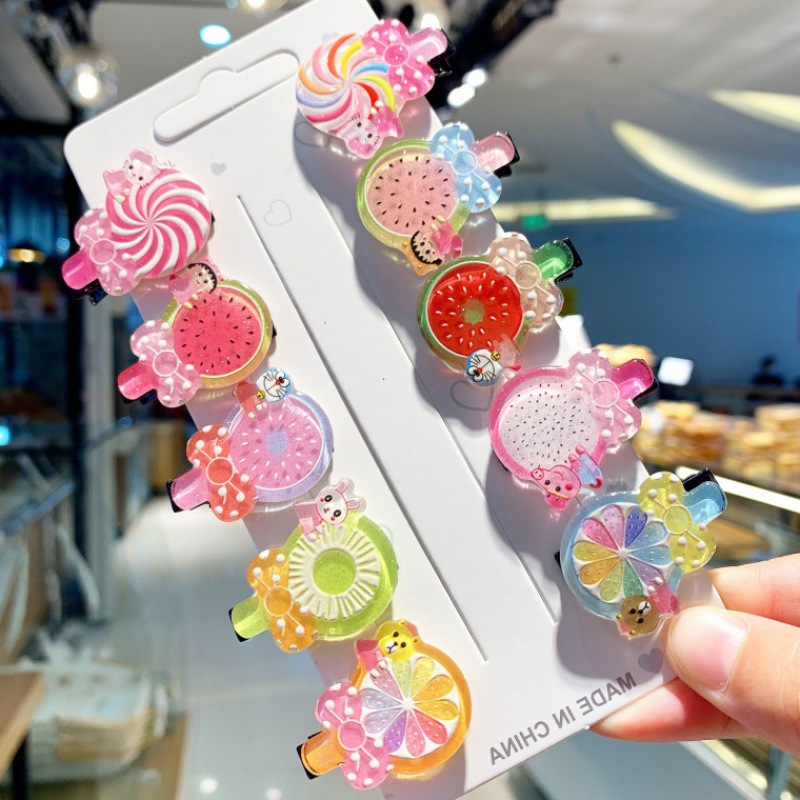 Bộ 10 kẹp tóc hoạt hình phong cách Nhật Bản và Hàn Quốc cho nữ