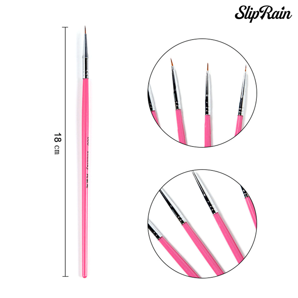 Sliprain ♥Nail Painting Pen Smooth Surface Flat Head Acrylic Pink Liner Brush