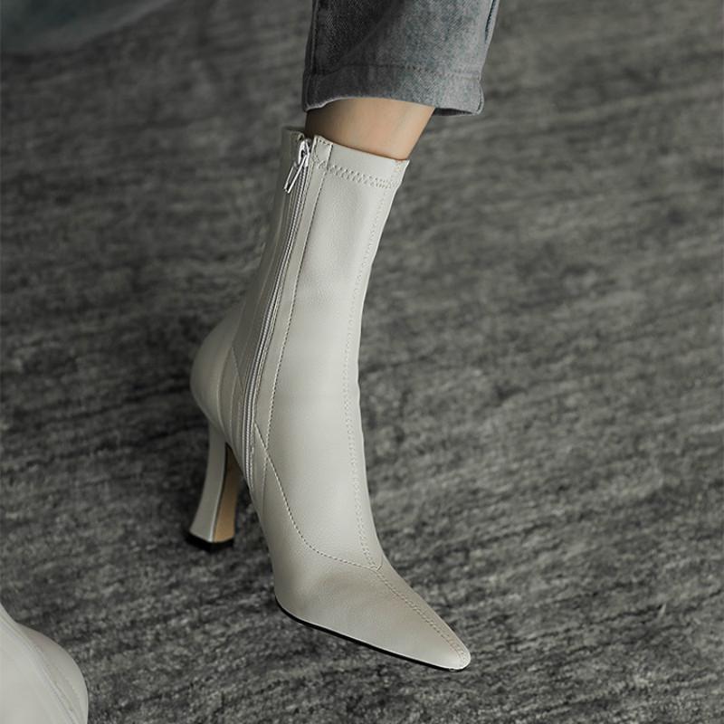 Giày bốt mũi nhọn thiết kế co giãn | BigBuy360 - bigbuy360.vn