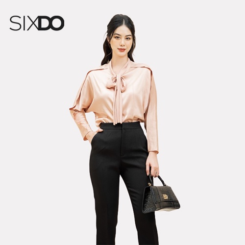 Áo sơ mi be cổ tròn nữ SIXDO