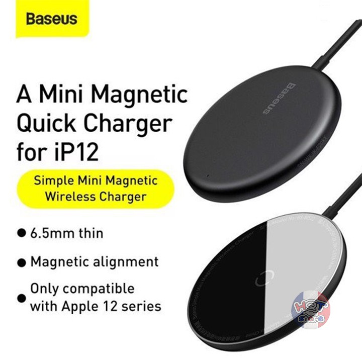 [Mã SKAMPUSHA7 giảm 8% đơn 250k]Đế sạc không dây Magsafe Baseus Simple Mini Magnetic Wireless Charger