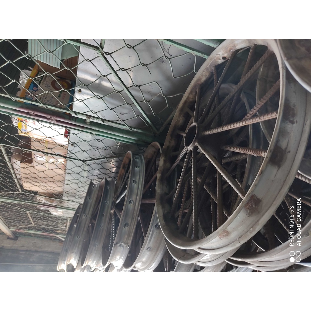 Vành xe cải tiến 14 nan  Bánh xe cao su  Vành xe kéo