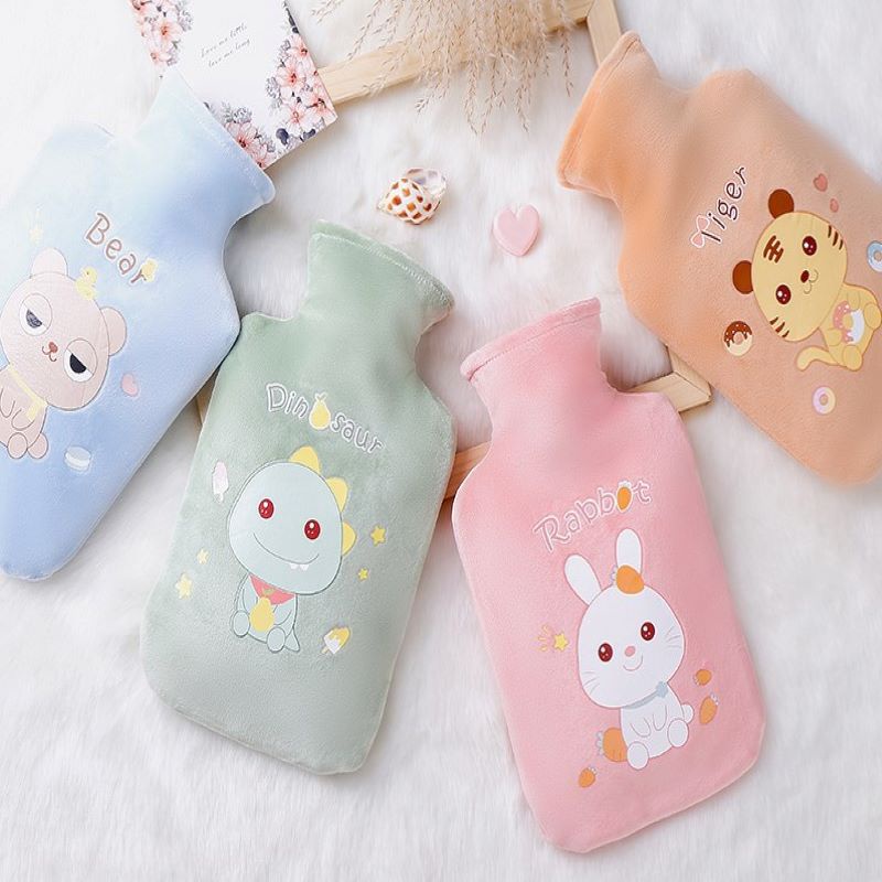 Túi chườm nóng lạnh, túi chườm bụng đa năng vải nhung cao cấp dễ sử dụng dung tích 500ml-1000ml