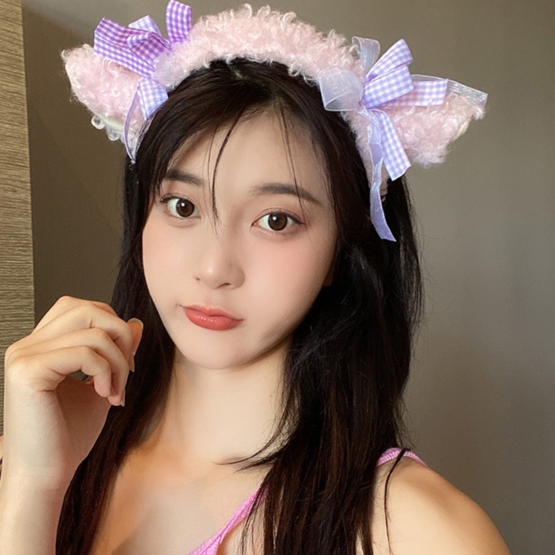 Băng Đô Cài Tóc Hình Tai Cừu Dễ Thương Cho Nữ