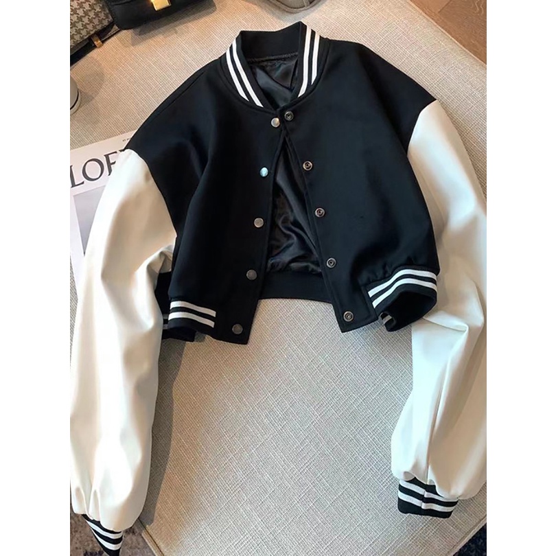 Áo Khoác Croptop Nỉ CROPTOP TRƠN Nữ Form Ngắn Bomber Nút Bấm Vải Nỉ Đẹp GOVA