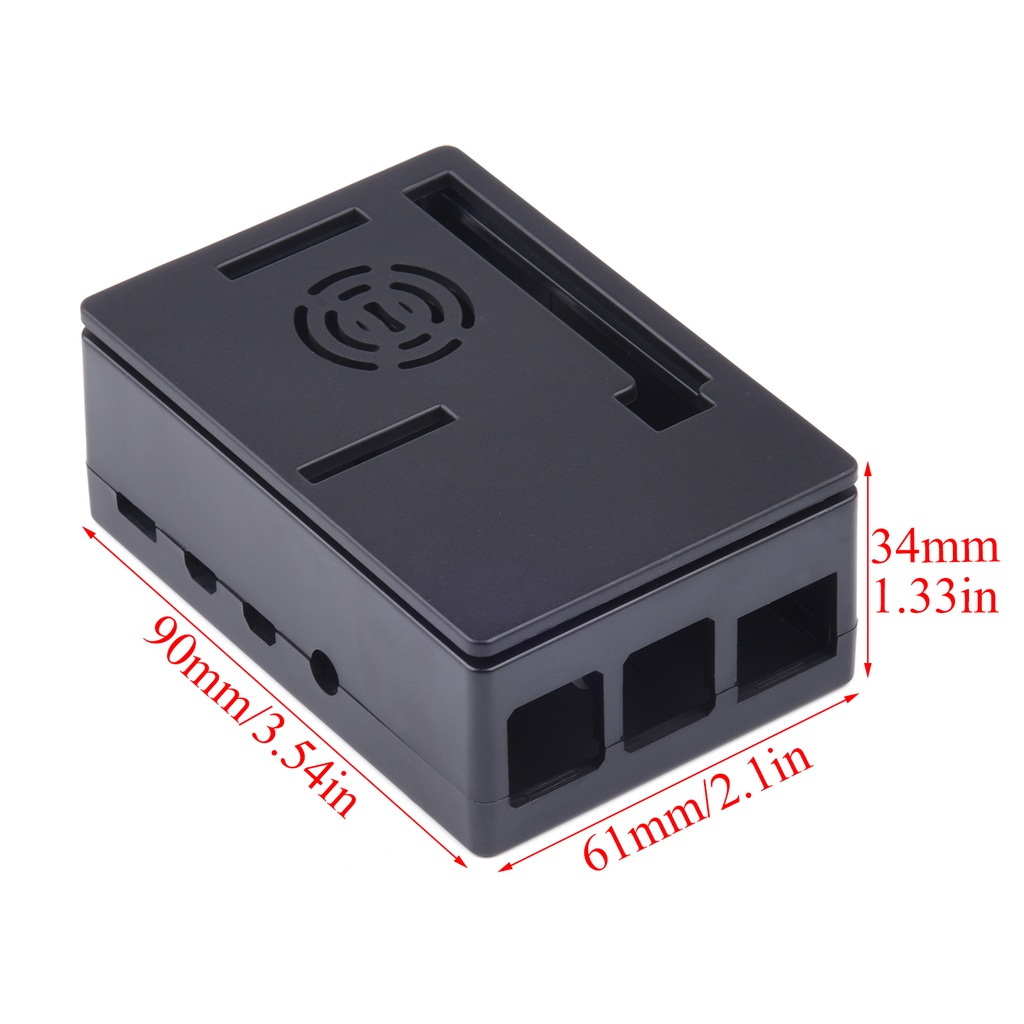 Vỏ Bảo Vệ ABS Màu Đen Kèm Màn Hình 3.5in Cho Raspberry Pi 4B / 3B + / 3B