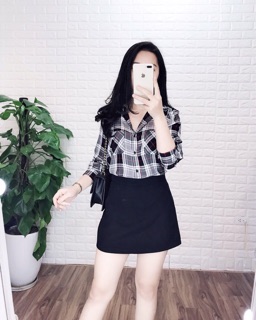 Áo sơ mi kẻ hàng xuất VNXK Pull & bear