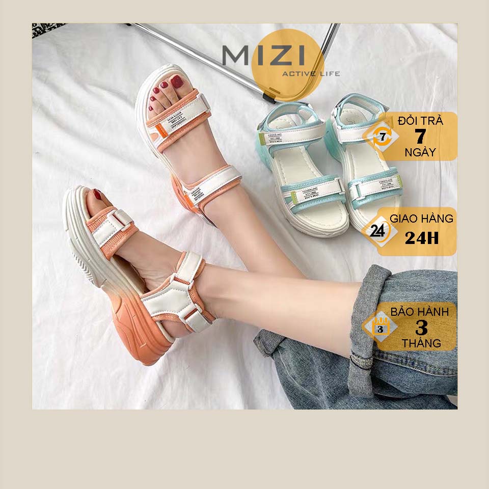 Dép sandal nữ đi học, dép quai hậu đế cao 3 phân Hàn Quốc giá rẻ Mizi SD97