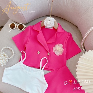 Set vest cộc 3 ct cho bé gái