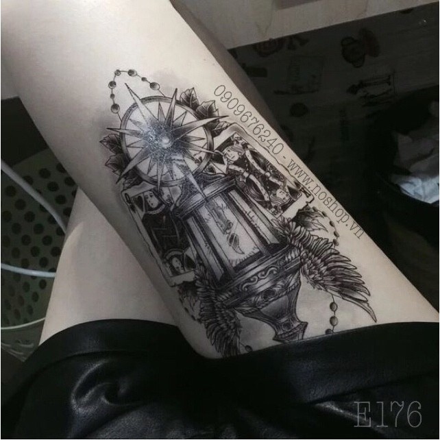 Hình Xăm Dán Đèn Lồng E176