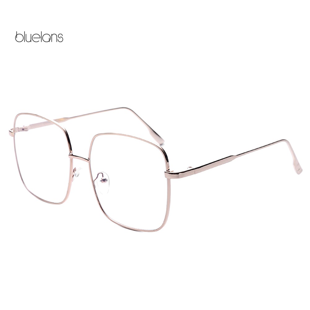 bluelans♘Fashion Unisex Square Metal Myopia Frame Glasses Anti-blue Eyewear Spectacles