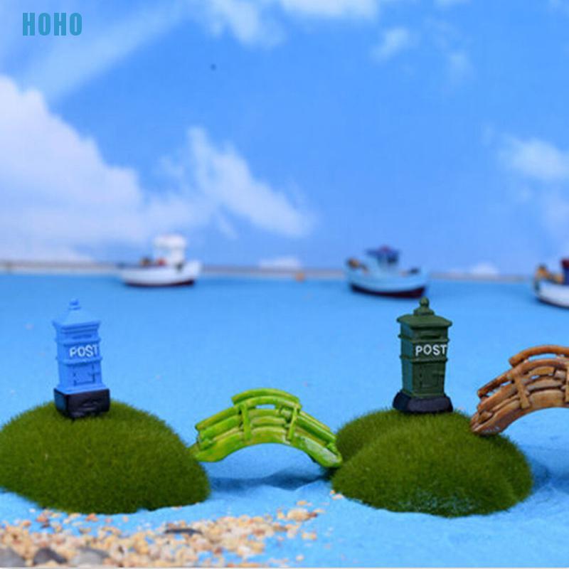 Hộp Thư Mini Bằng Nhựa Resin Phong Cách Retro Dễ Thương Trang Trí Sân Vườn Diy