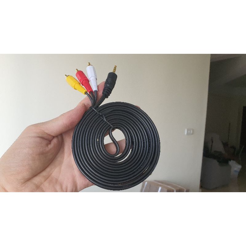 Cable AV 1 to 3 - Cáp 1 đầu jack 3.5 ra 3 đầu hoa sen