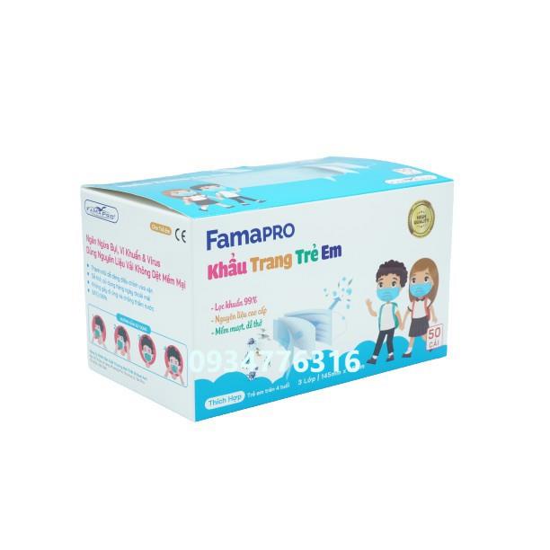 ✅ Khẩu trang y tế trẻ em kháng khuẩn 3 lớp Famapro max kid ( 50 cái /hộp )