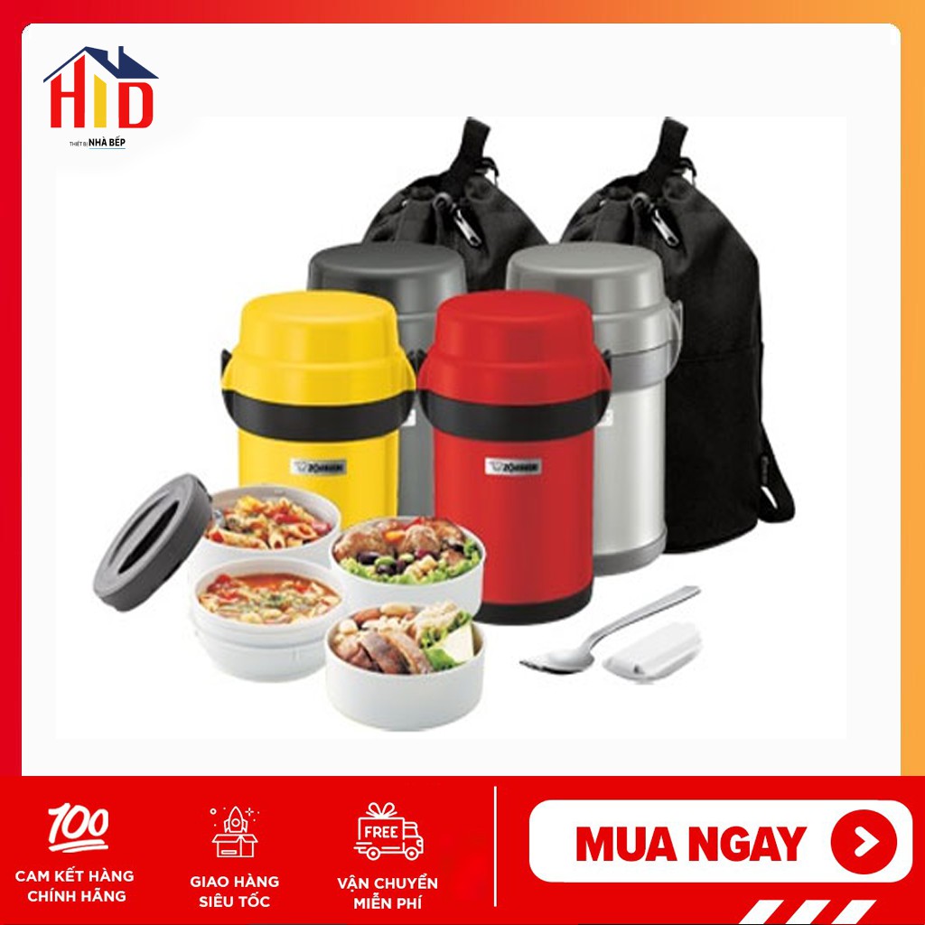 [RẺ VÔ ĐỊCH] Hộp Cơm Giữ Nhiệt Zojirushi ZOCM-SL-JAF14 4 Ngăn - 1.3L