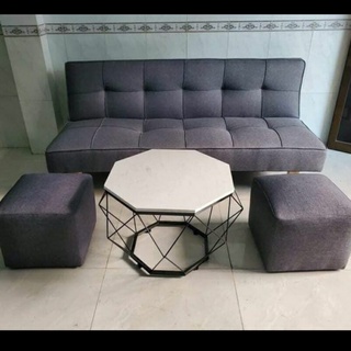 [HÀNG LOẠI 1]- BỘ Sofa giường 3 MÓN - Sofa Bed cao cấp chân kim loại mạ Crôm