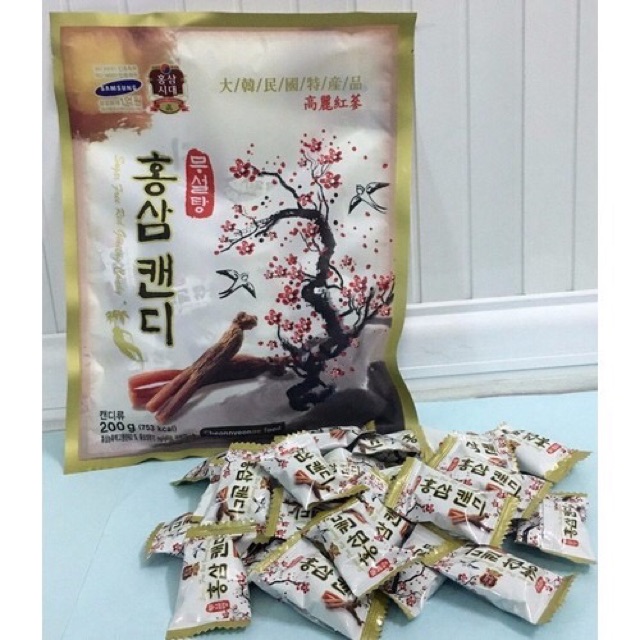 Kẹo Nhân Sâm Hàn Quốc 🇰🇷 200g ( CÓ ĐƯỜNG, KHÔNG ĐƯỜNG)