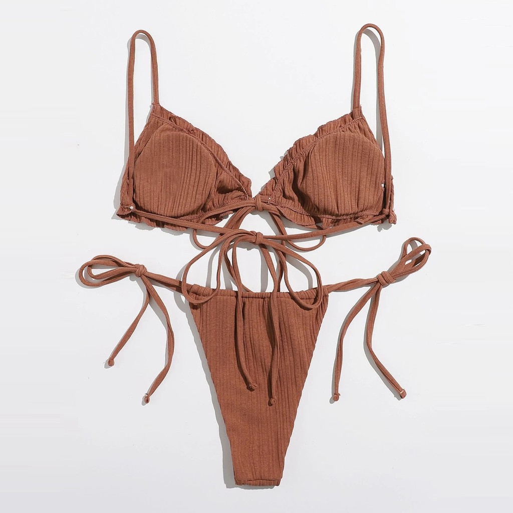 [Mã FAGREEN245 giảm 10% tối đa 30K đơn 99K] Bộ đồ bơi bikini màu trơn có size lớn dành cho nữ | BigBuy360 - bigbuy360.vn