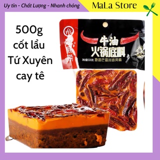 Cốt lẩu Haidilao Tứ Xuyên cay tê 500g, gia vị lẩu cay tê đủ vị date mới - Mala store