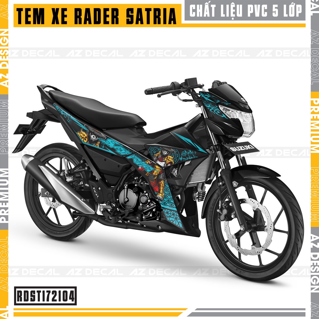 Tem Rời Xe Raider - Satria Mẫu Panda | RDST172104 | Decal Chế Chất Liệu PVC Chống Nước, Dễ Dán Tại Nhà