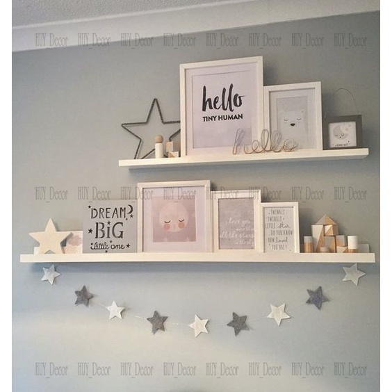 Kệ gỗ treo tường  kích thước tùy chọn + phụ kiện HUY_Decor