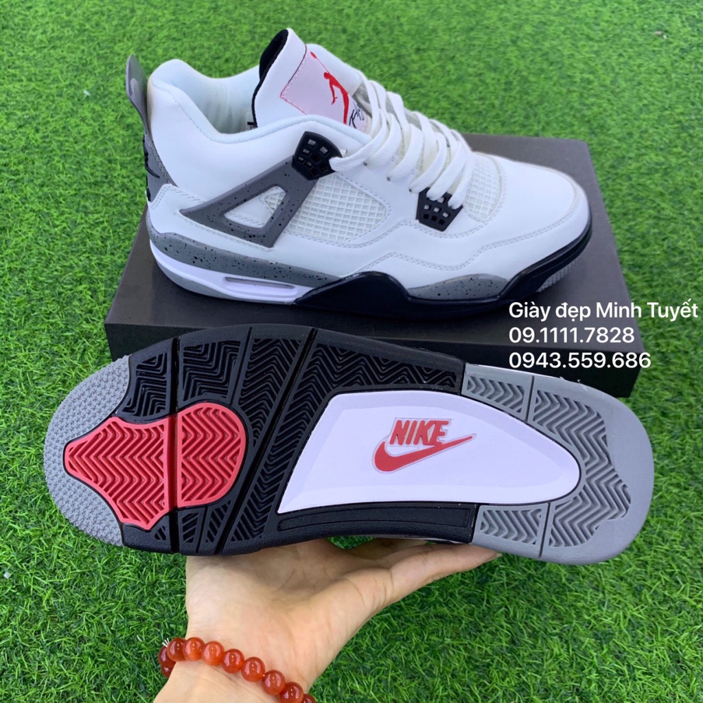 Giày Jordan-4 Trắng ghi Sneaker thể thao Nam Nữ chất lượng cao, giá rẻ tốt nhất thị trường Hà Nội - toàn quốc