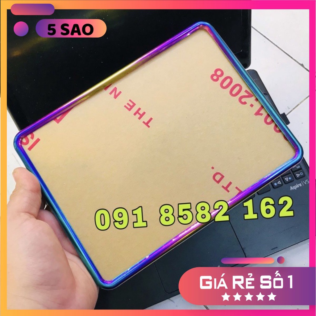 Khung Biển Số Xe Máy  Titan, 7 Màu, Vàng, Inox - ốp biển số xe máy