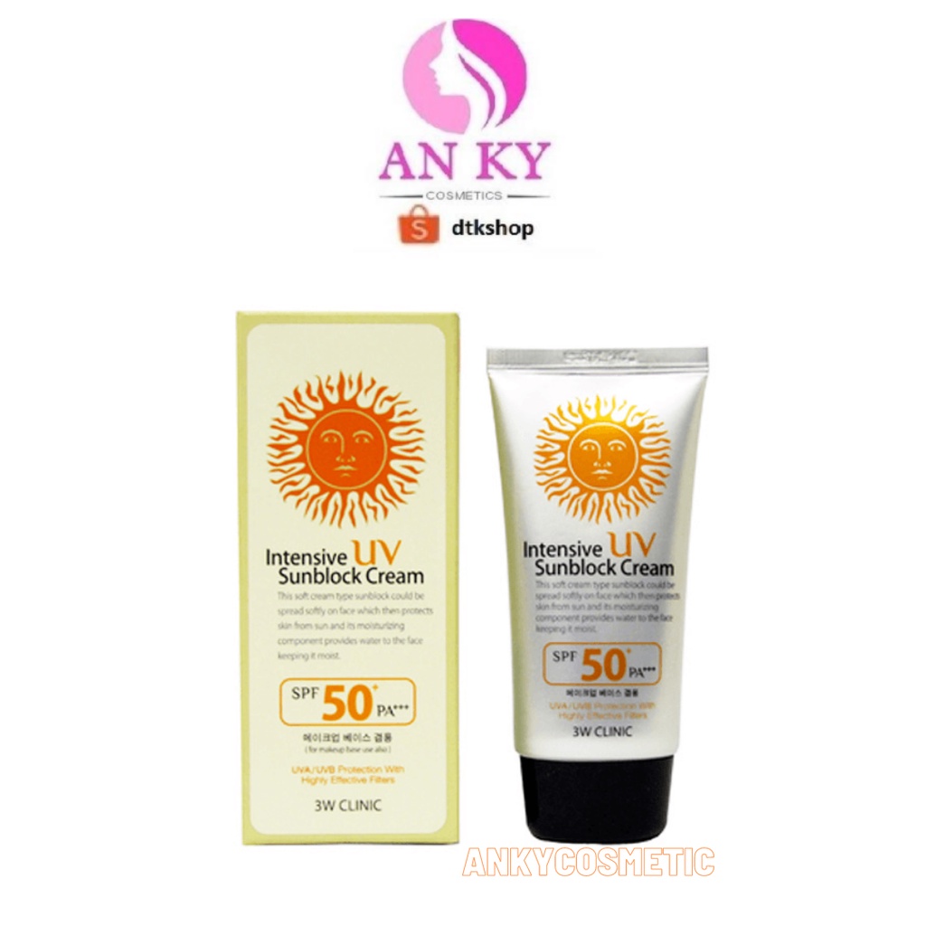 Kem Chống Nắng 3w Clinic Intensive UV Sunblock Cream SPF 50 Pa+++ - Hàn Quốc