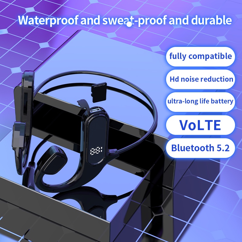 Tai Nghe Treo Vành Tai Bluetooth Không Dây VG09 Chống Nước / Mồ Hôi Có Màn Hình LED Hiển Thị