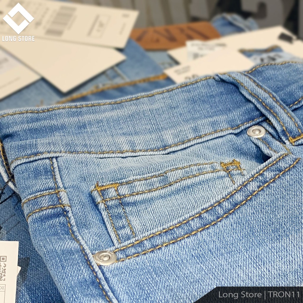 Quần jean nam trơn màu xanh bạc ✅FREESHIP✅ Quần bò nam dáng ôm SLIMFIT skinny co giãn cao cấp - Tron11