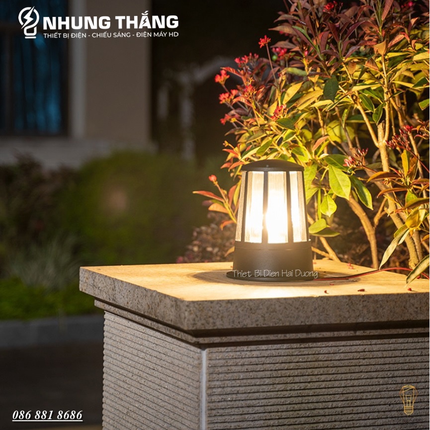 Đèn Sân Vườn Ngoài Trời LT-051 - Trụ Cổng Cột Đèn Hàng Rào Mái Hiên - Chống Nước Cao Cấp Decor Vintage - Kèm Bóng Led