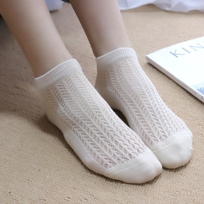 Mùa xuân mùa hè phụ nữ Nhật Bản Sen Trắng Vớ thuyền thuần cotton mỏng màu trơn thấp lưới thoáng khí vớ ngắn