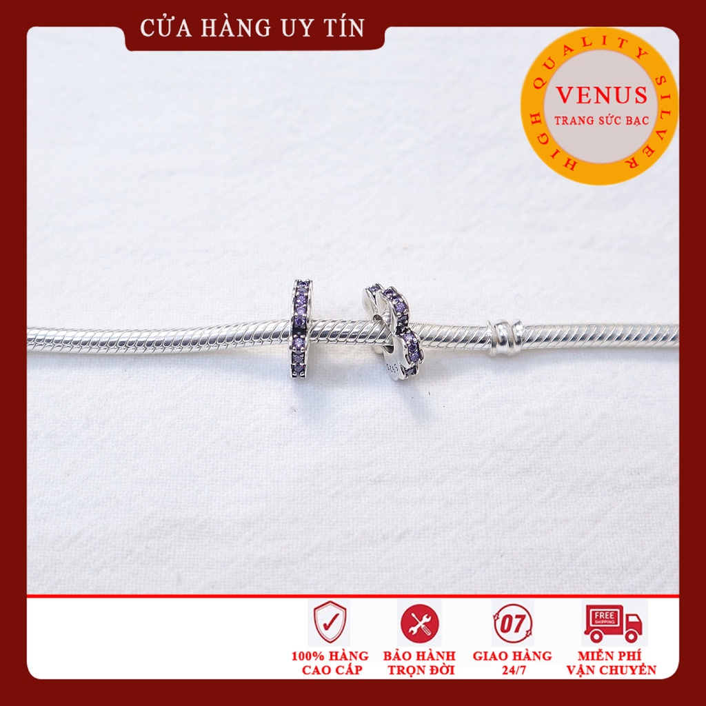 [Charm bạc 925 cao cấp] Charm space hoa tím- Mã sản phẩm VENUSS7