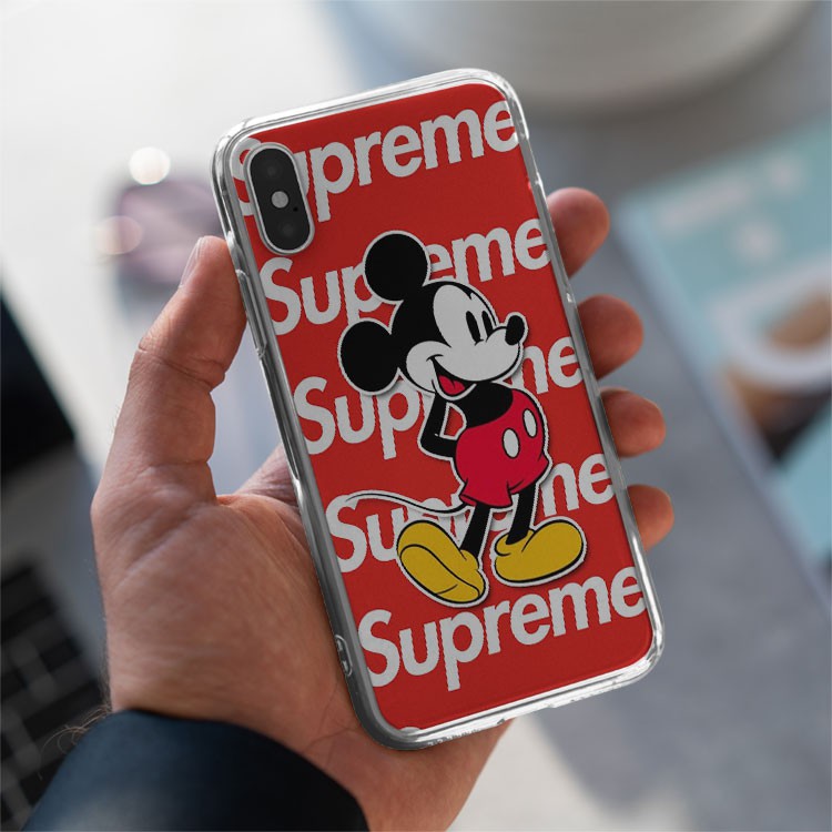 Ốp silicon Mickey Supreme  Mới nhất cho iphone 6 - 12 PROMAX SUPPOD00189