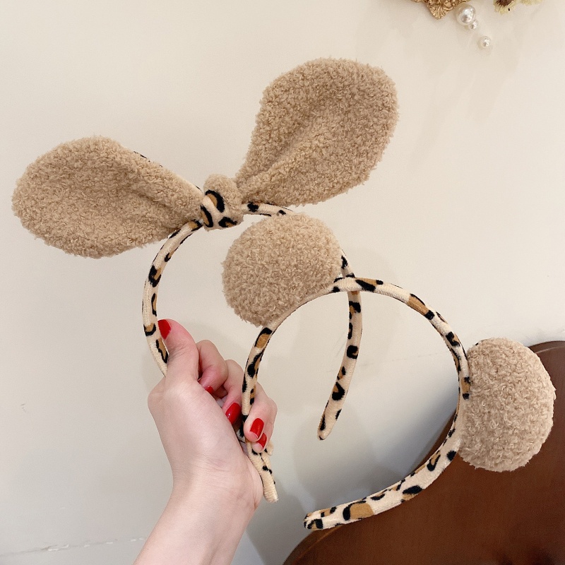 Băng Đô Tai Gấu Họa Tiết Da Báo Dễ Thương