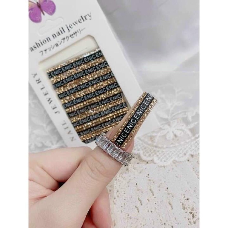 Sét đá dây chữ,phụ kiện charm nail,trang trí móng tay
