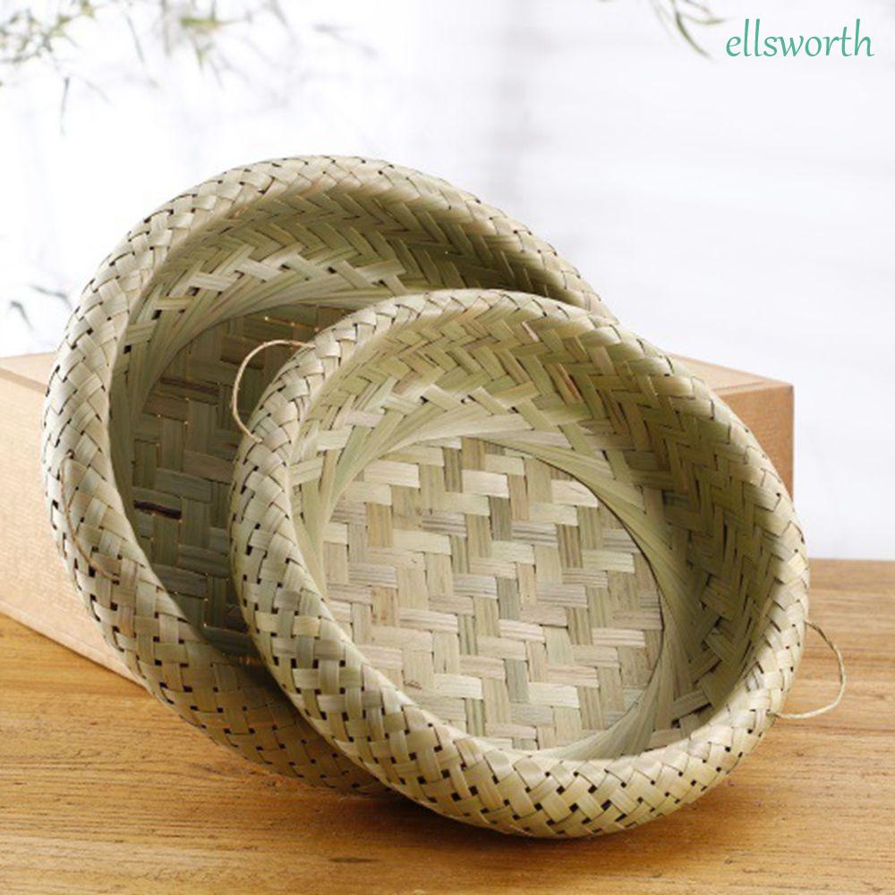 Giỏ Tre Đan Hai Tầng Phong Cách Bohemian Đựng Đồ Ăn Vặt Cho Chim