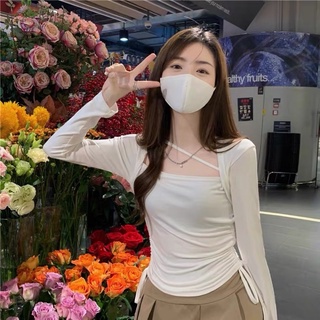 [CÓ SẴN+ẢNH THẬT] Áo thun dây rút eo ôm body cổ vuông dây chéo mẫu mới thu đông 2021