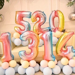 Bong bóng số sinh nhật cầu vồng 70cm BSO16