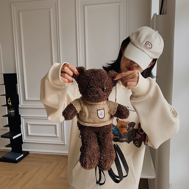 Ba Lô Lông Nhung. Balo Đi Học Hình Gấu Bông Dễ Thương Cho Bé Gái