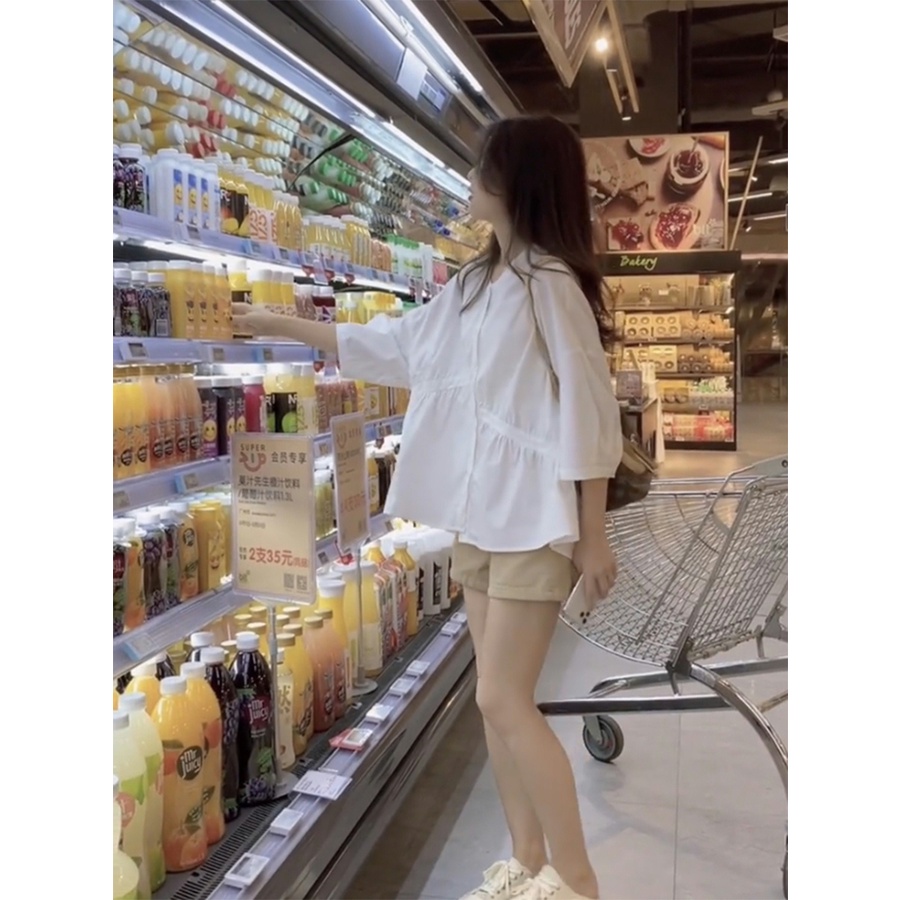 Áo Sơ Mi Tay Dài Thiết Kế Bất Đối Xứng Thời Trang Cho Nữ