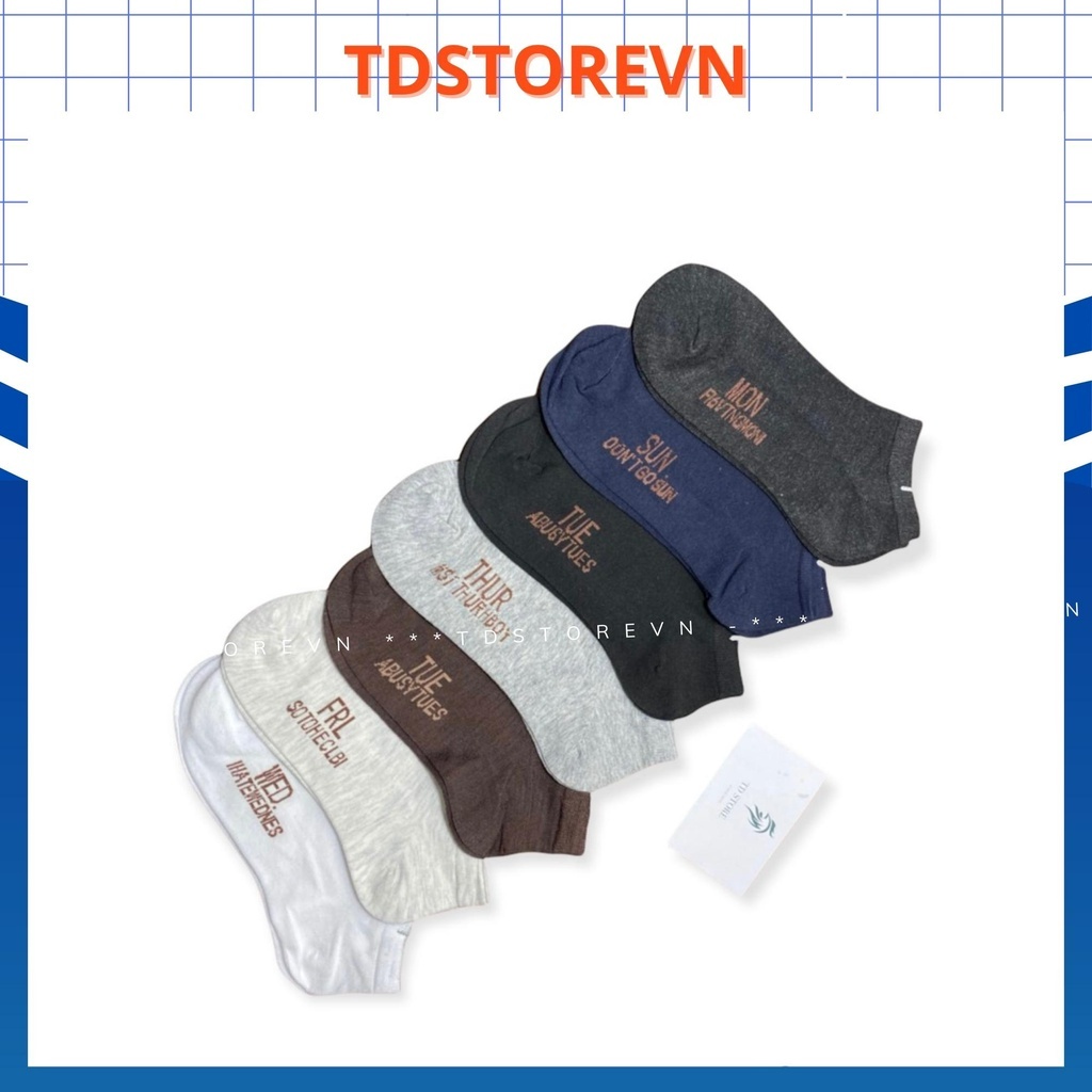 Tất nam cổ ngắn cao cấp Tdstorevn chia theo 7 ngày trong tuần , tất chân nam - mã TD17