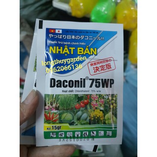 Gói 15gr Thuốc trừ bệnh Nhật Bản DACONIL 75WP – Đặc trị Thán thư, Đốm lá, đổ ngã cây con