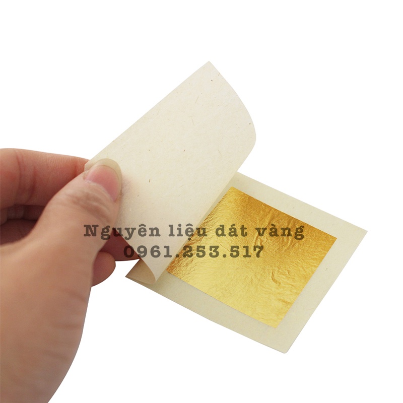 Lá dát vàng 24K 9x9cm trang trí slime, resin, dát vàng tượng, nội thất, đồ lưu niệm